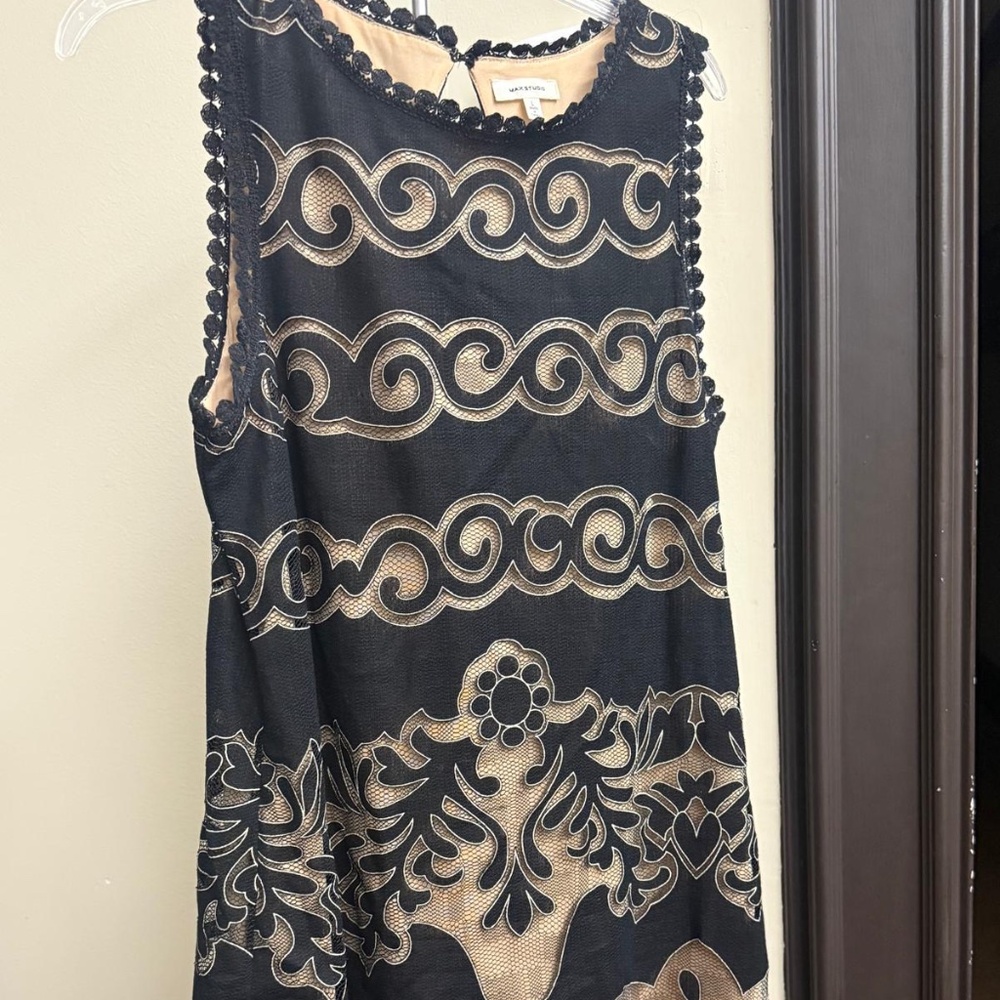 Black mesh cocktail dress